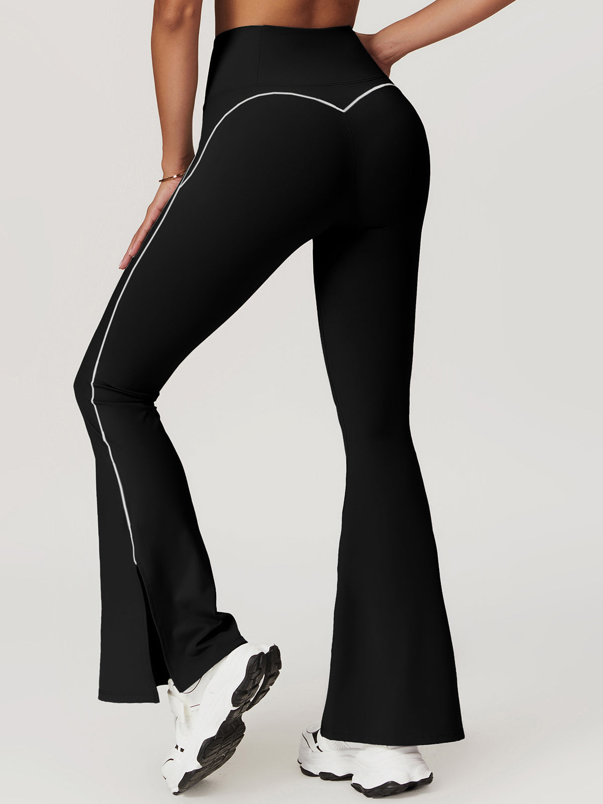 High Waist Flare Leggings in Black — Svelte Chic