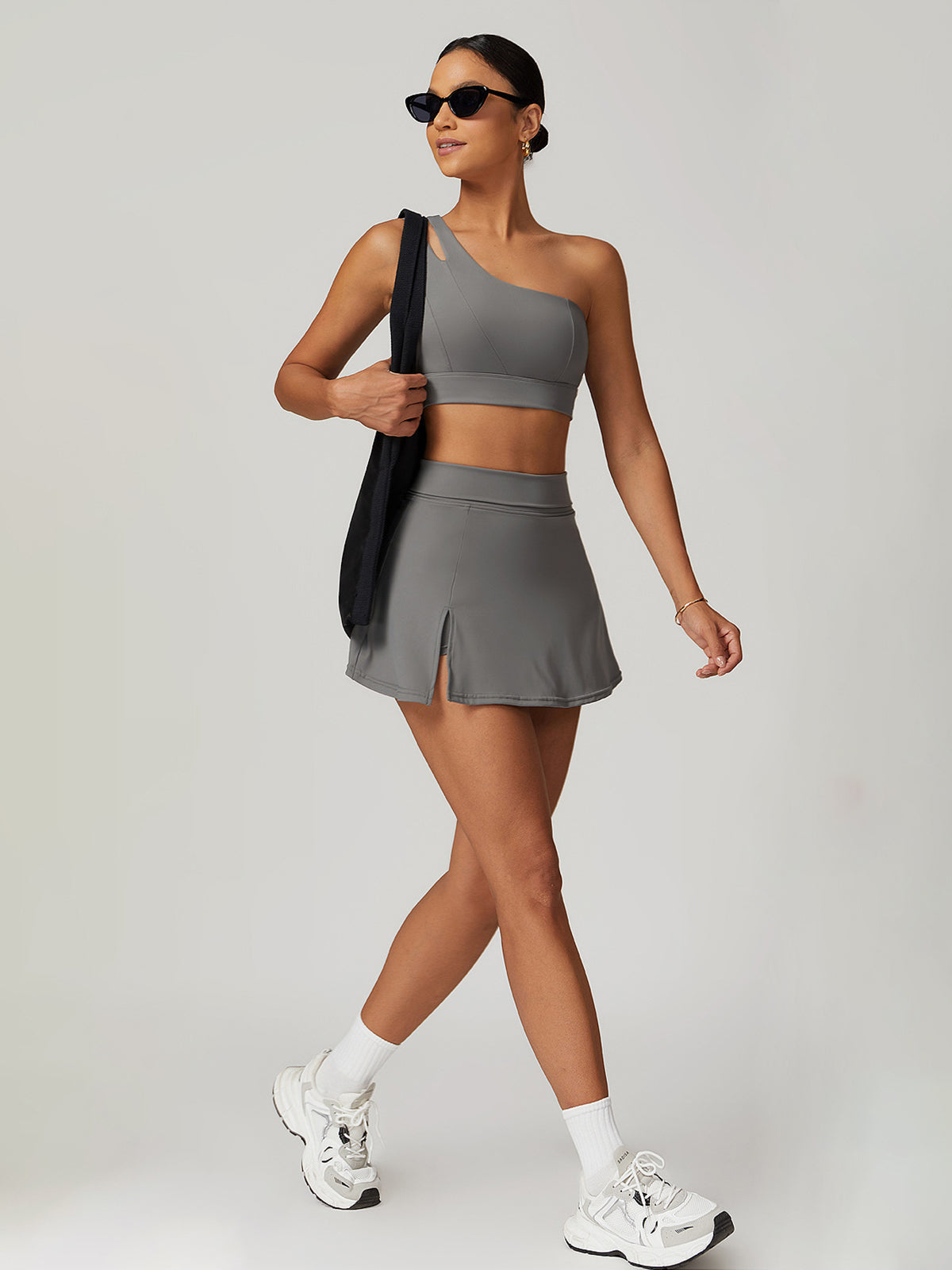 Breathable Quick-Dry Active Skirt in Grey — Svelte Chic