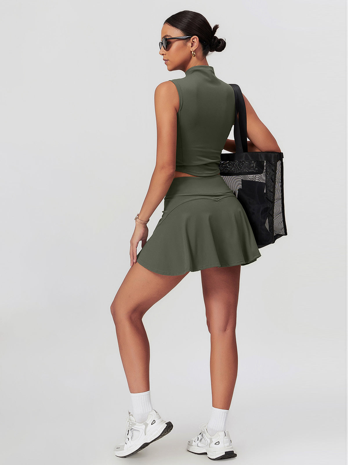 High Neck Cropped Sports Top — Svelte Chic