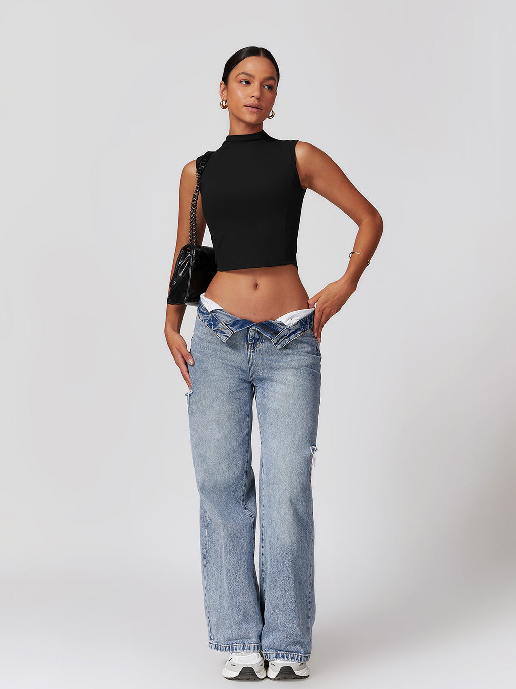 High Neck Cropped Sports Top — Svelte Chic