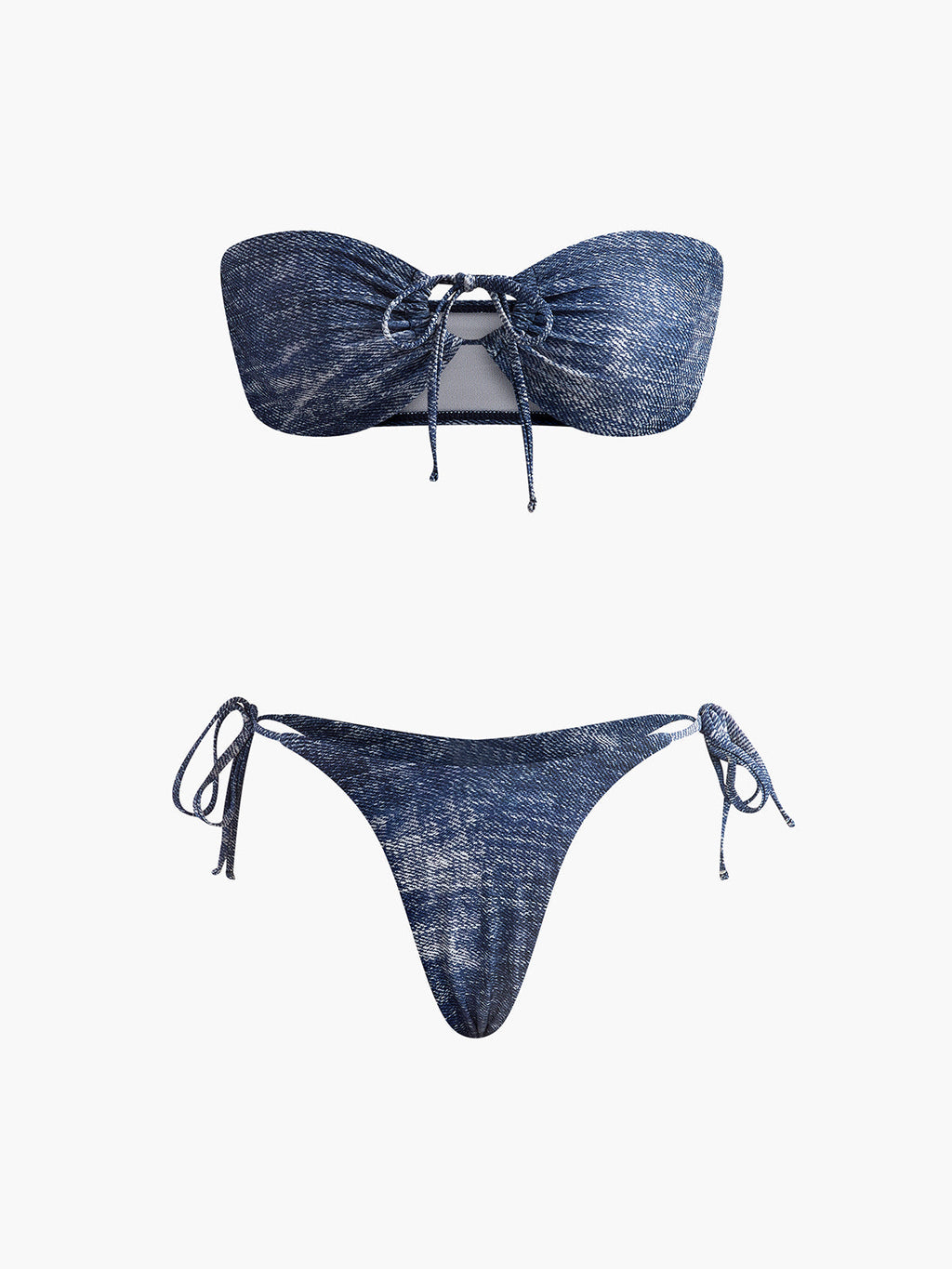 Vintage Strapless Bikini Set in Navy — Svelte Chic