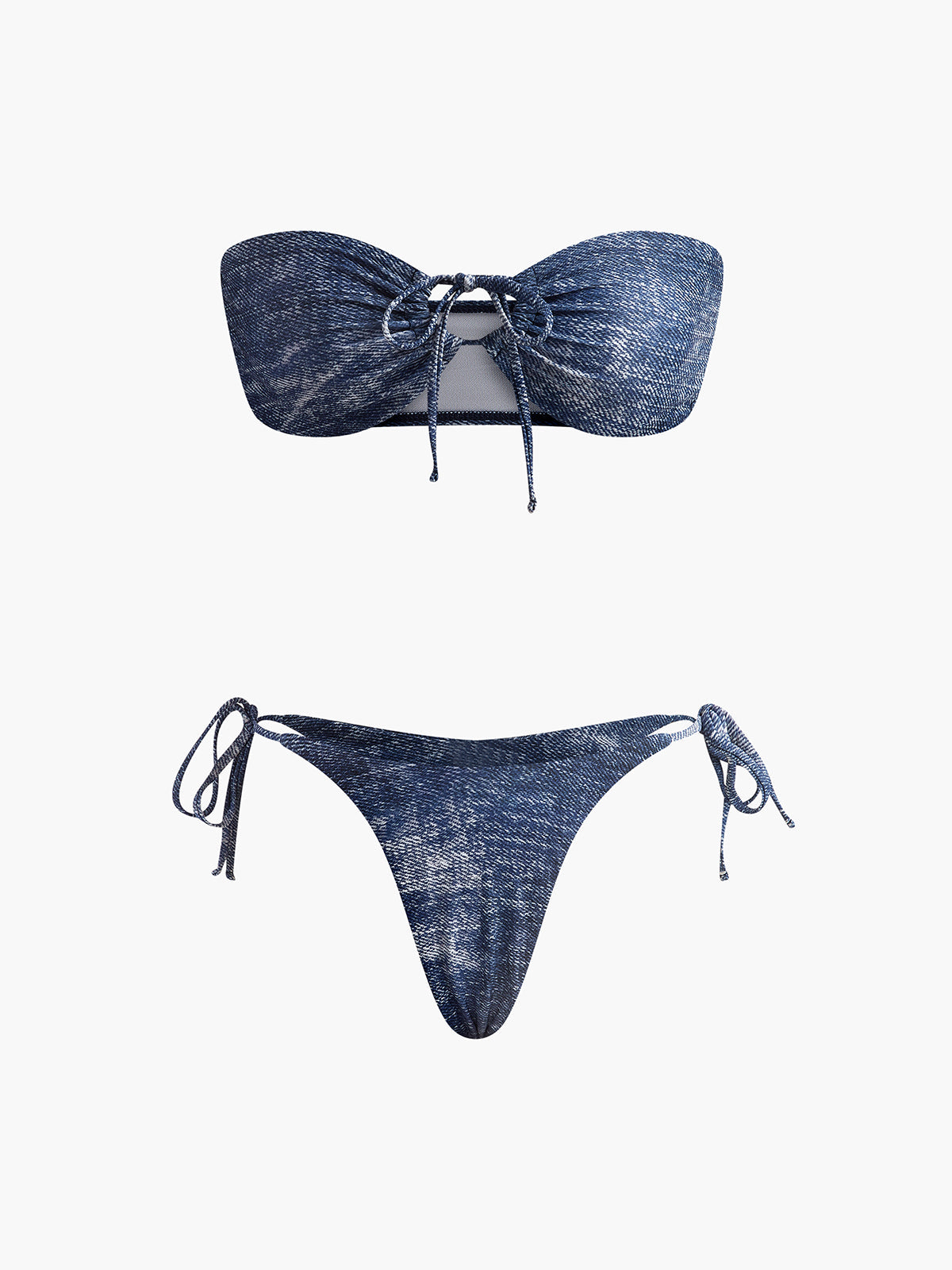 Vintage Strapless Bikini Set in Navy — Svelte Chic