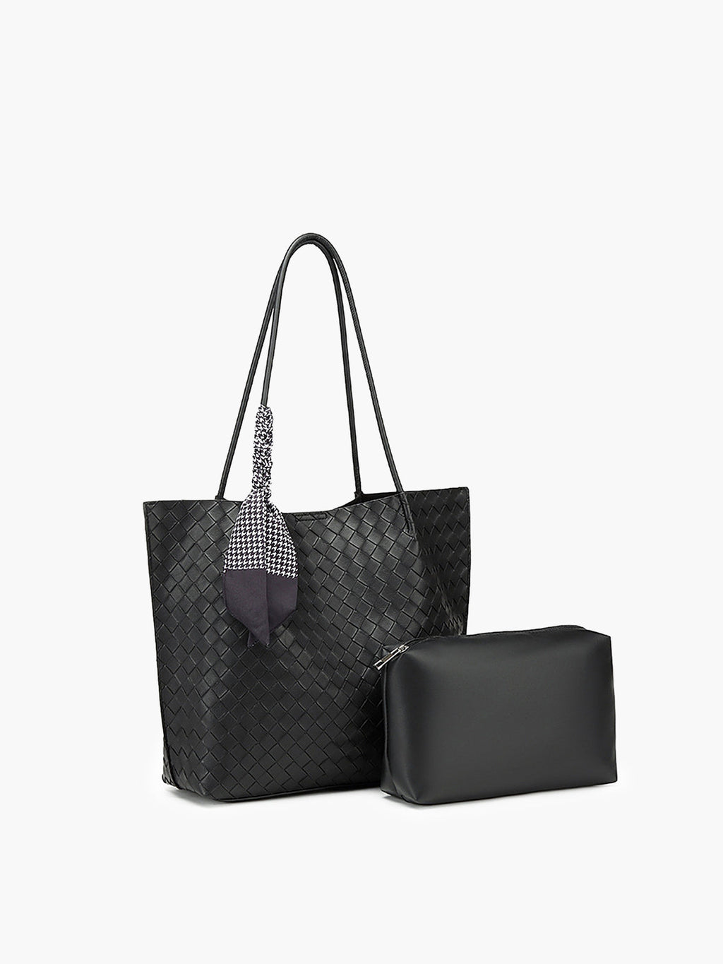 Large Braided Tote Bag in Black — Svelte Chic