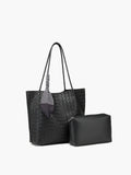 Large Braided Tote Bag in Black — Svelte Chic