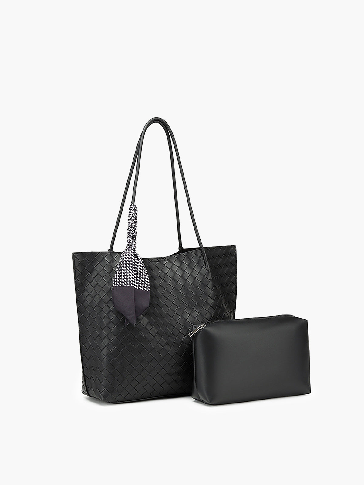 Large Braided Tote Bag in Black — Svelte Chic