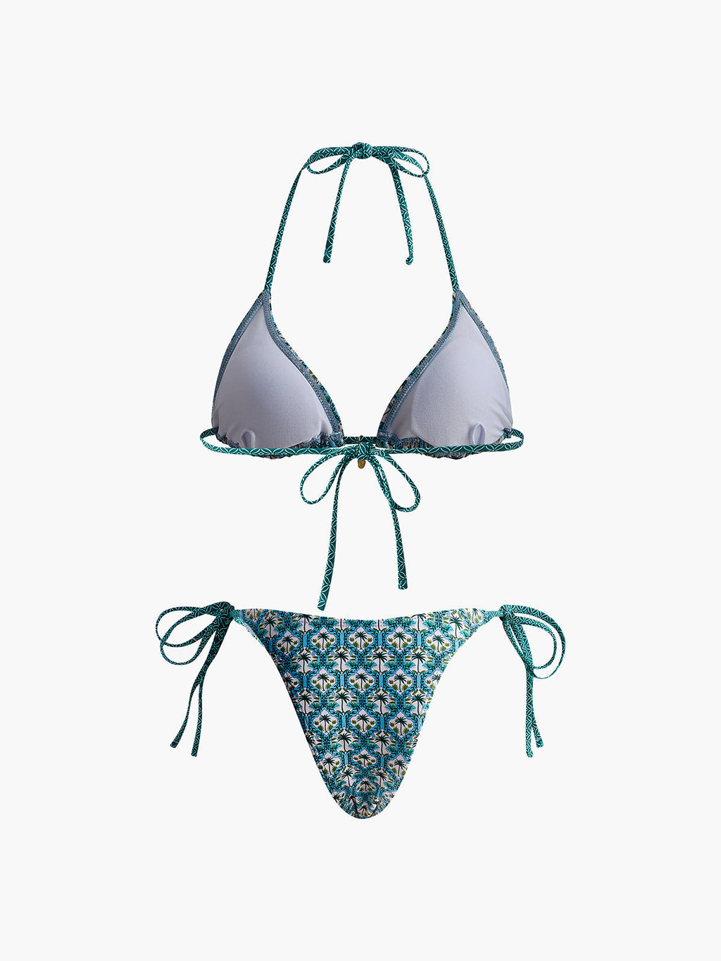 Print Lace-Up Bikini Set — Svelte Chic