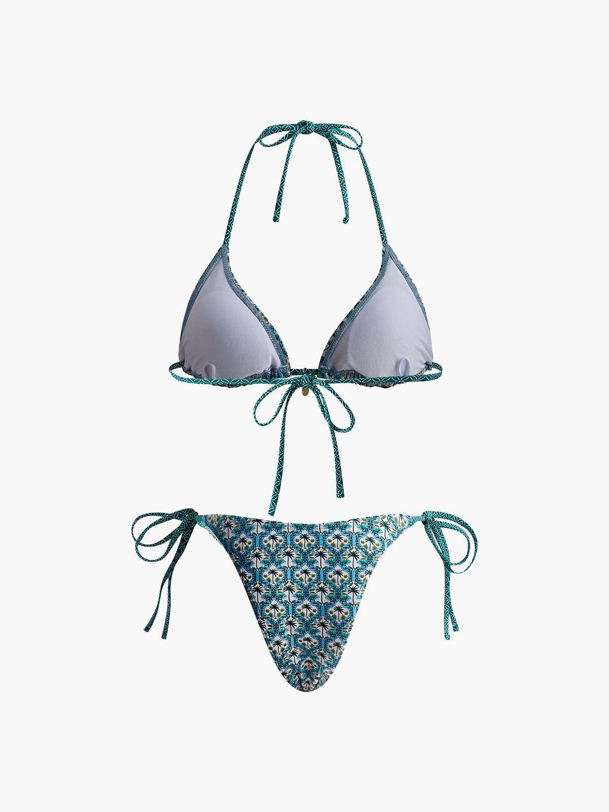Print Lace-Up Bikini Set — Svelte Chic