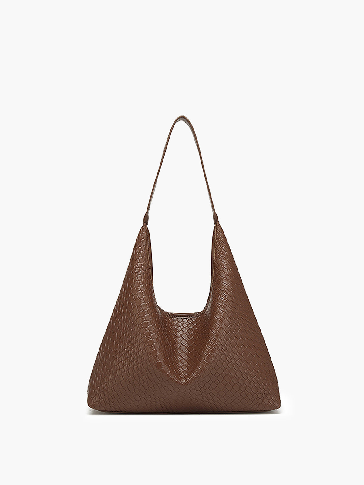 Large Woven Shoulder Bag in Brown — Svelte Chic