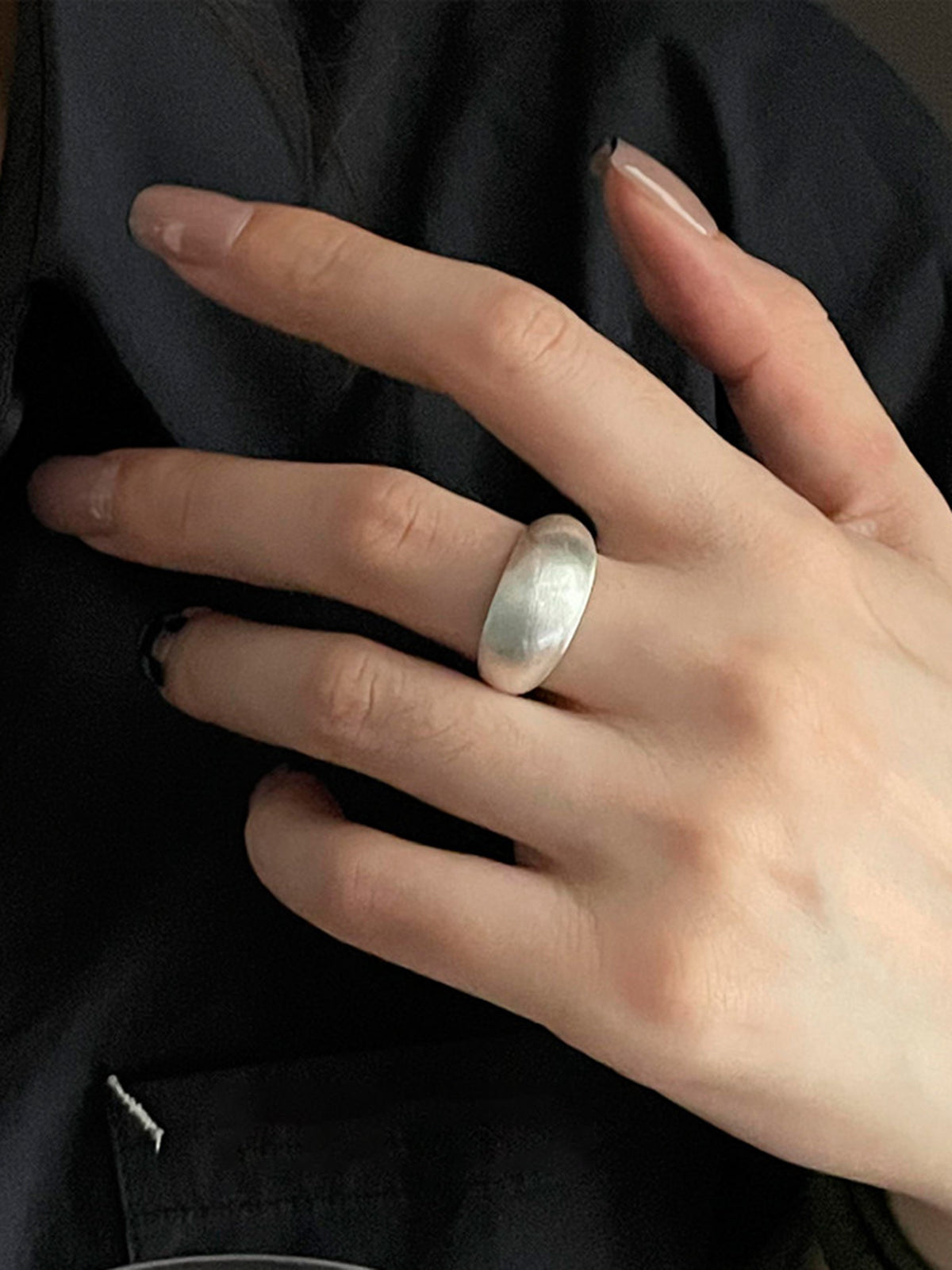 Minimalist Oval Brushed Ring — Svelte Chic