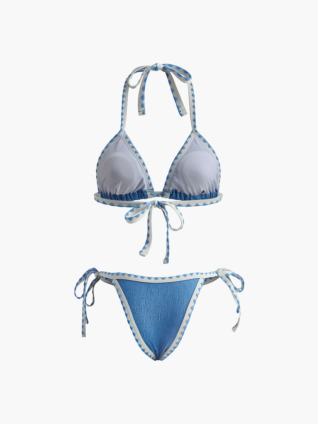 Contrast Binding Knotted Bikini Set — Svelte Chic