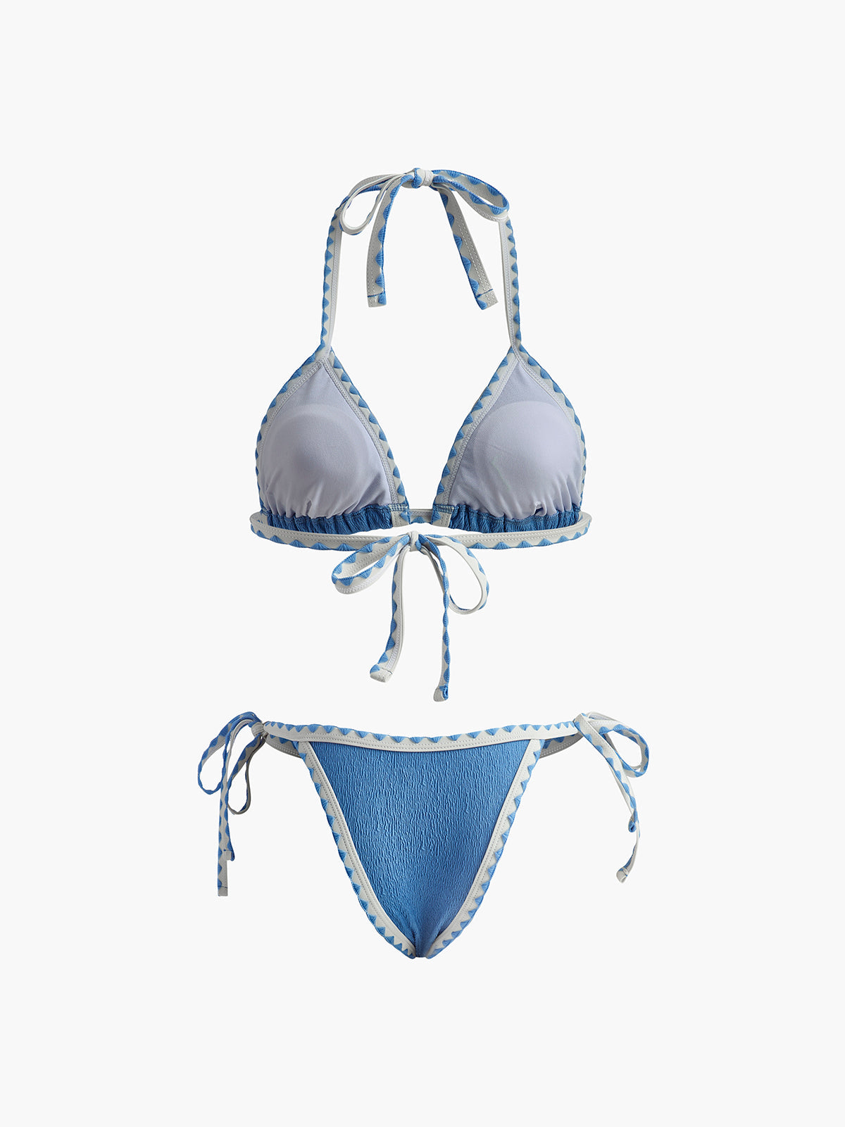 Contrast Binding Knotted Bikini Set — Svelte Chic