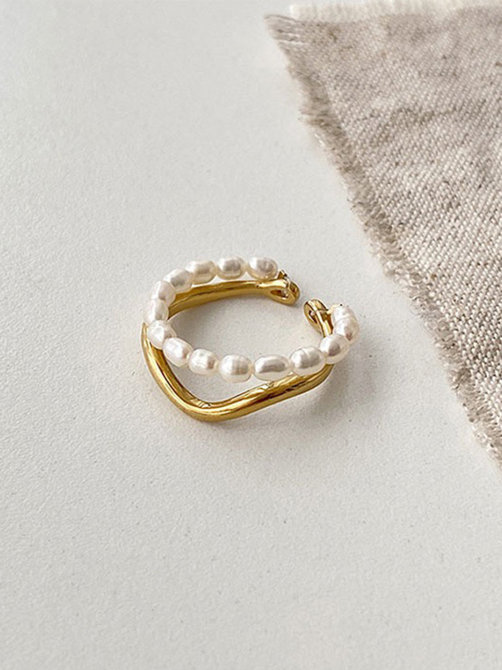 Double Layer Pearl Ring — Svelte Chic