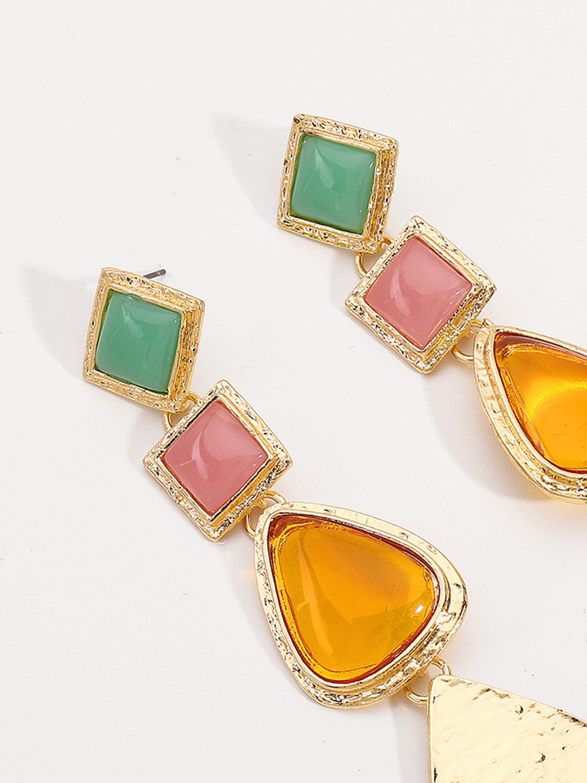 Resin Geometric Drop Earrings — Svelte Chic
