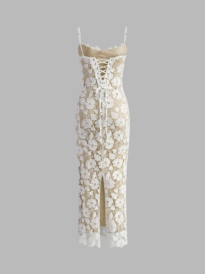 Çift Kat Dantel Cami Abiye Elbise