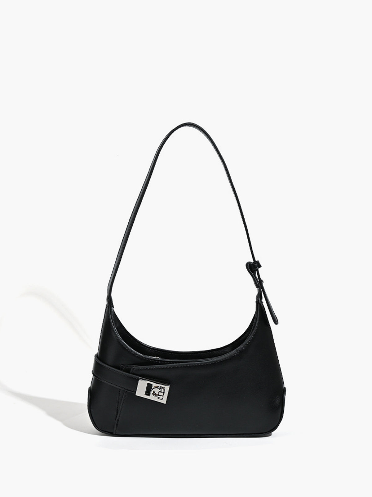 Minimalist Shoulder Bag, Compact in Black — Svelte Chic