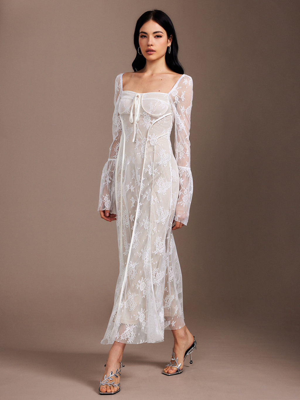 Lace Ruffle Maxi Dress — Svelte Chic