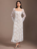 Lace Ruffle Maxi Dress in White — Svelte Chic
