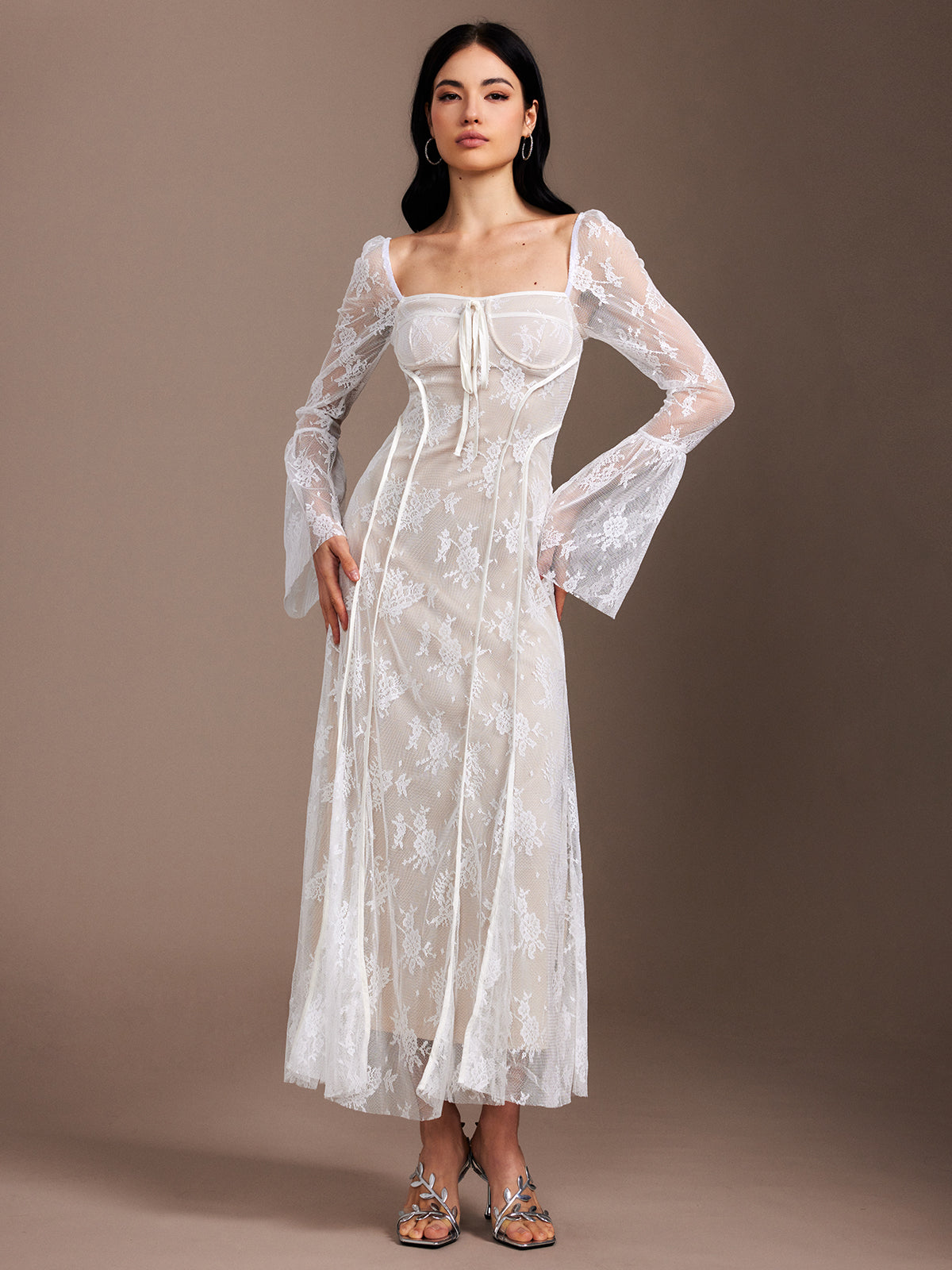 Lace Ruffle Maxi Dress — Svelte Chic