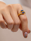 Snake Ring with Sapphire and Turquoise in Blue — Svelte Chic