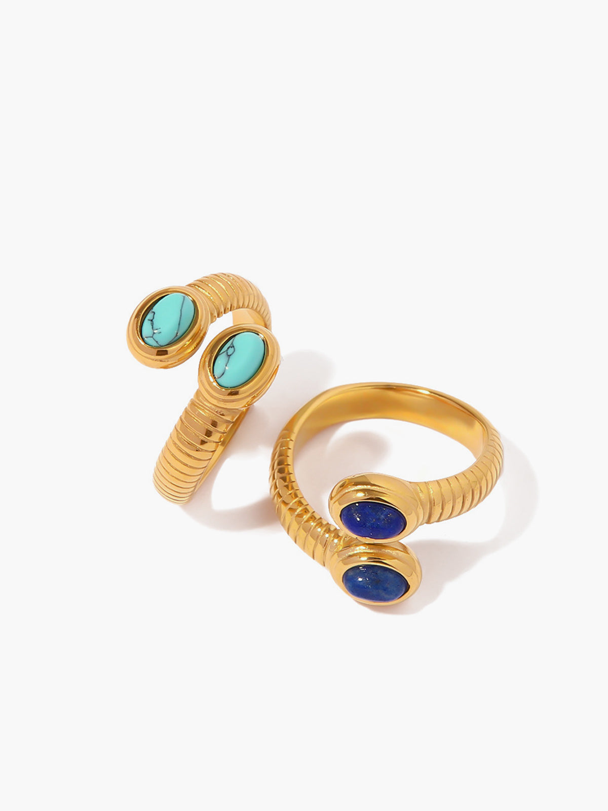 Snake Ring with Sapphire and Turquoise — Svelte Chic