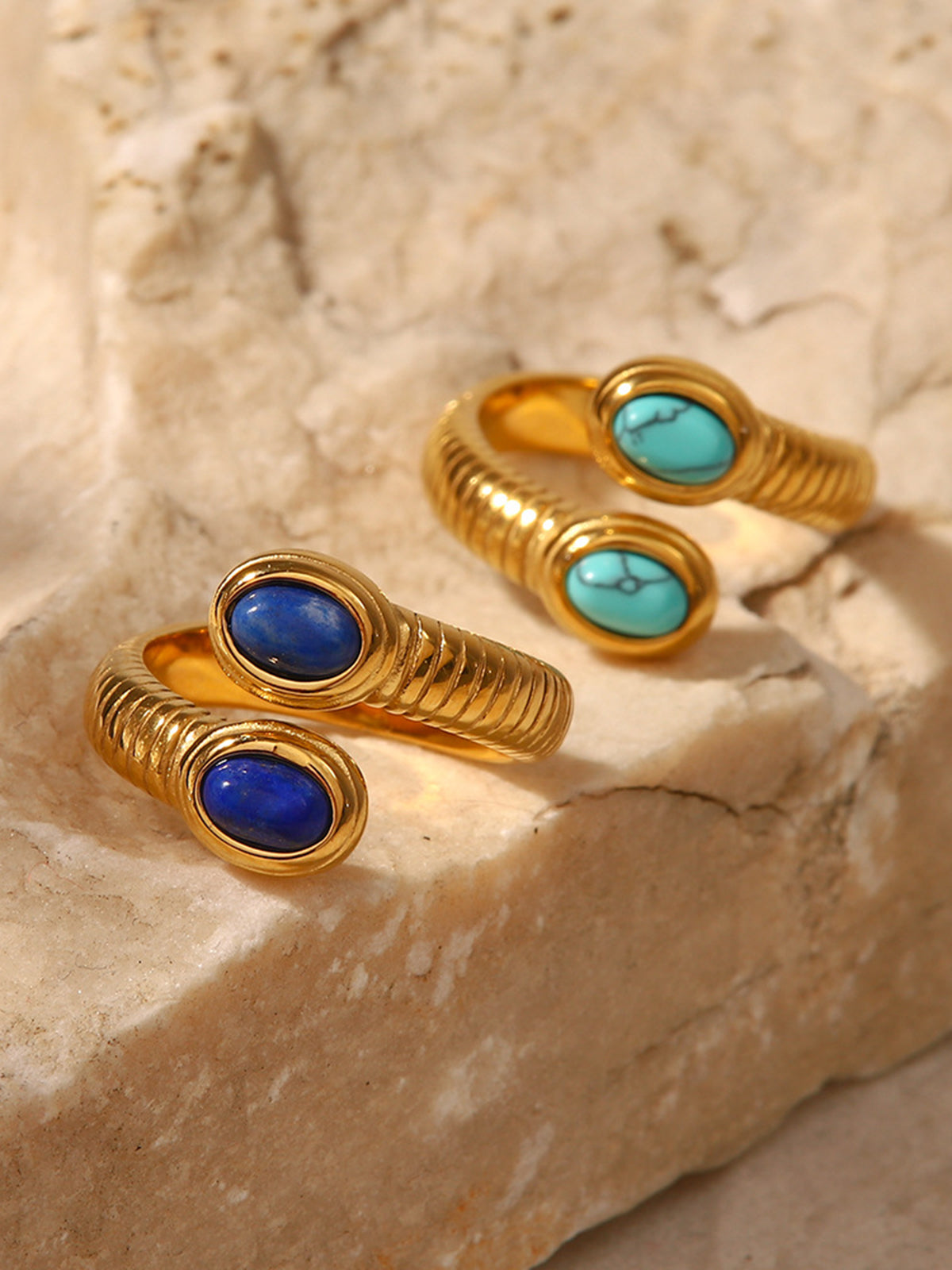 Snake Ring with Sapphire and Turquoise — Svelte Chic