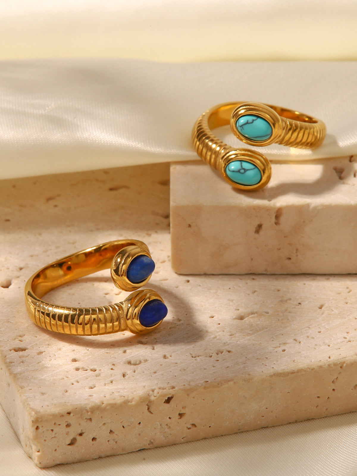 Snake Ring with Sapphire and Turquoise — Svelte Chic