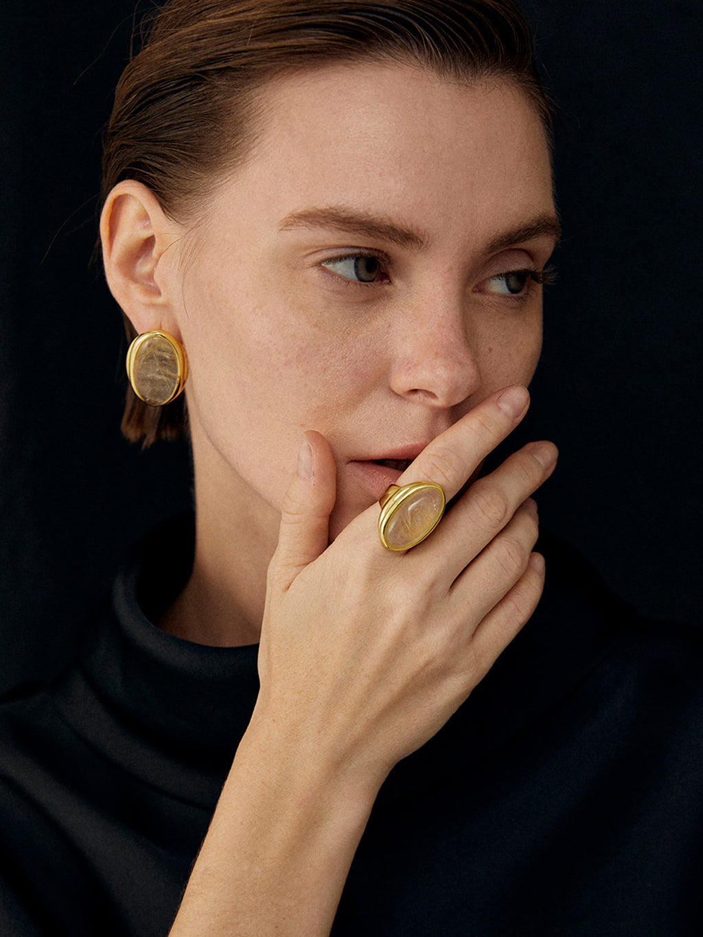 Yellow Crystal Ring in Gold — Svelte Chic