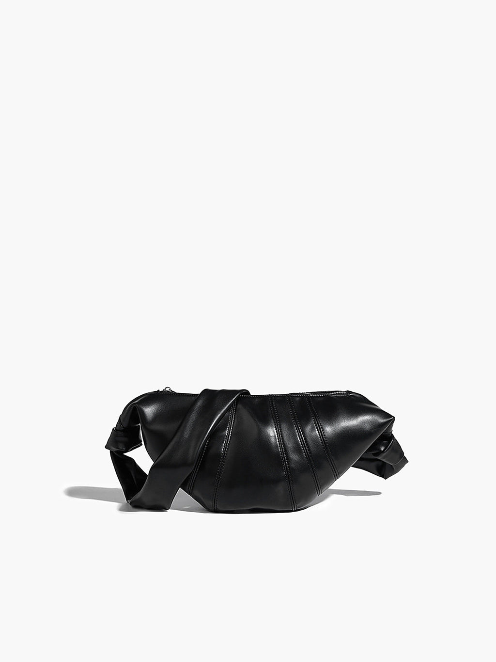 Textured Croissant Crossbody Bag in Black — Svelte Chic