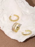 Round Ring Set, 3 Pieces in Gold — Svelte Chic