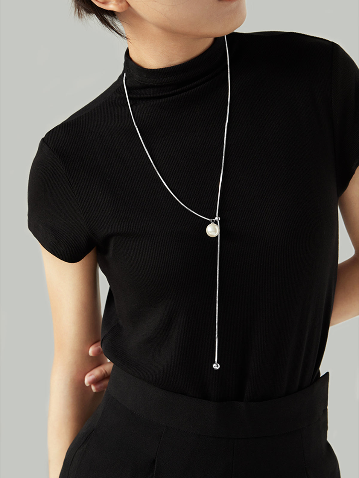 Pearl Lariat Y-Shape Necklace — Svelte Chic