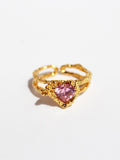 Heart Rhinestone Open Ring in Gold — Svelte Chic