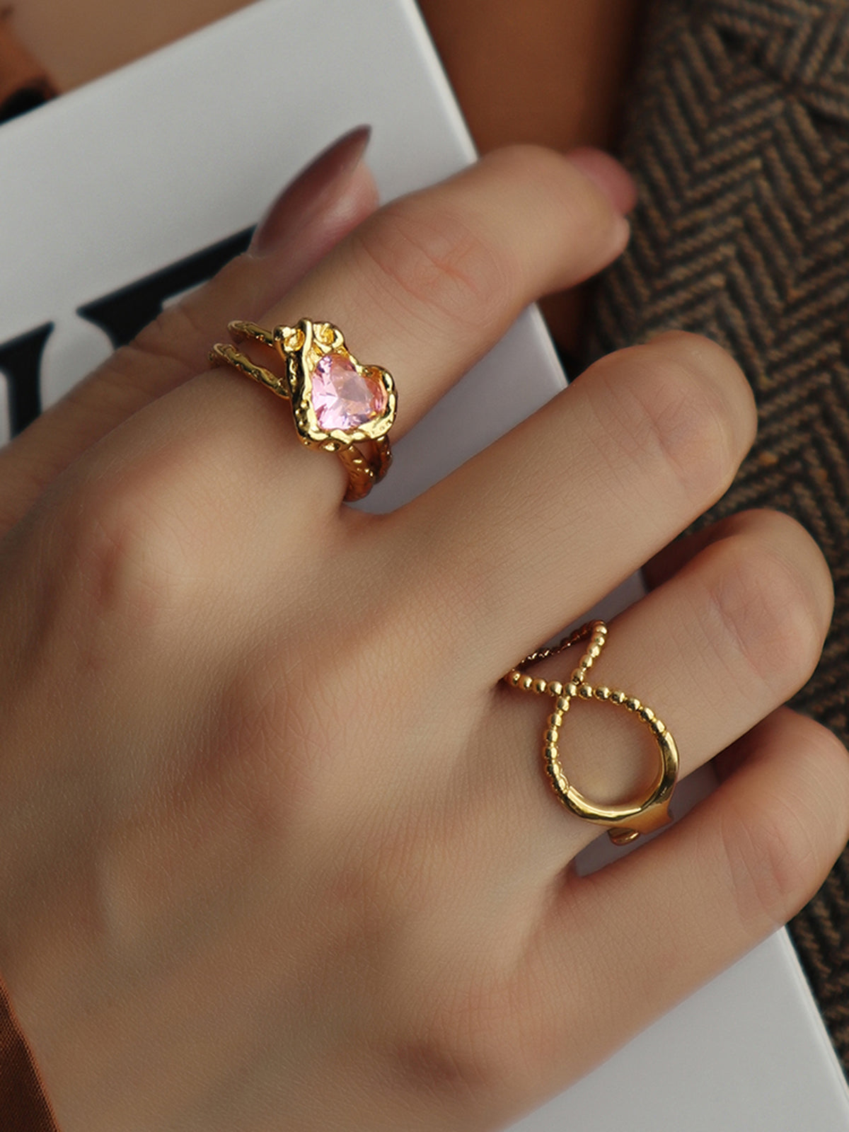 Heart Rhinestone Open Ring — Svelte Chic