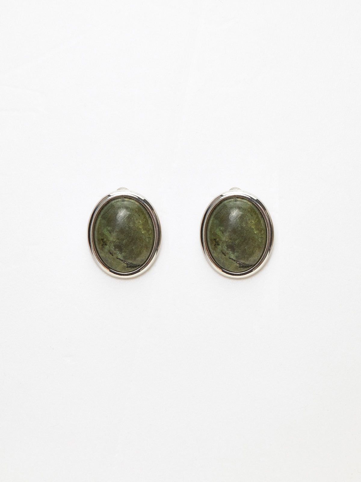 Spectrolite Stud Earrings in Moss Green — Svelte Chic