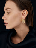 Yellow Crystal Stud Earrings in Gold — Svelte Chic