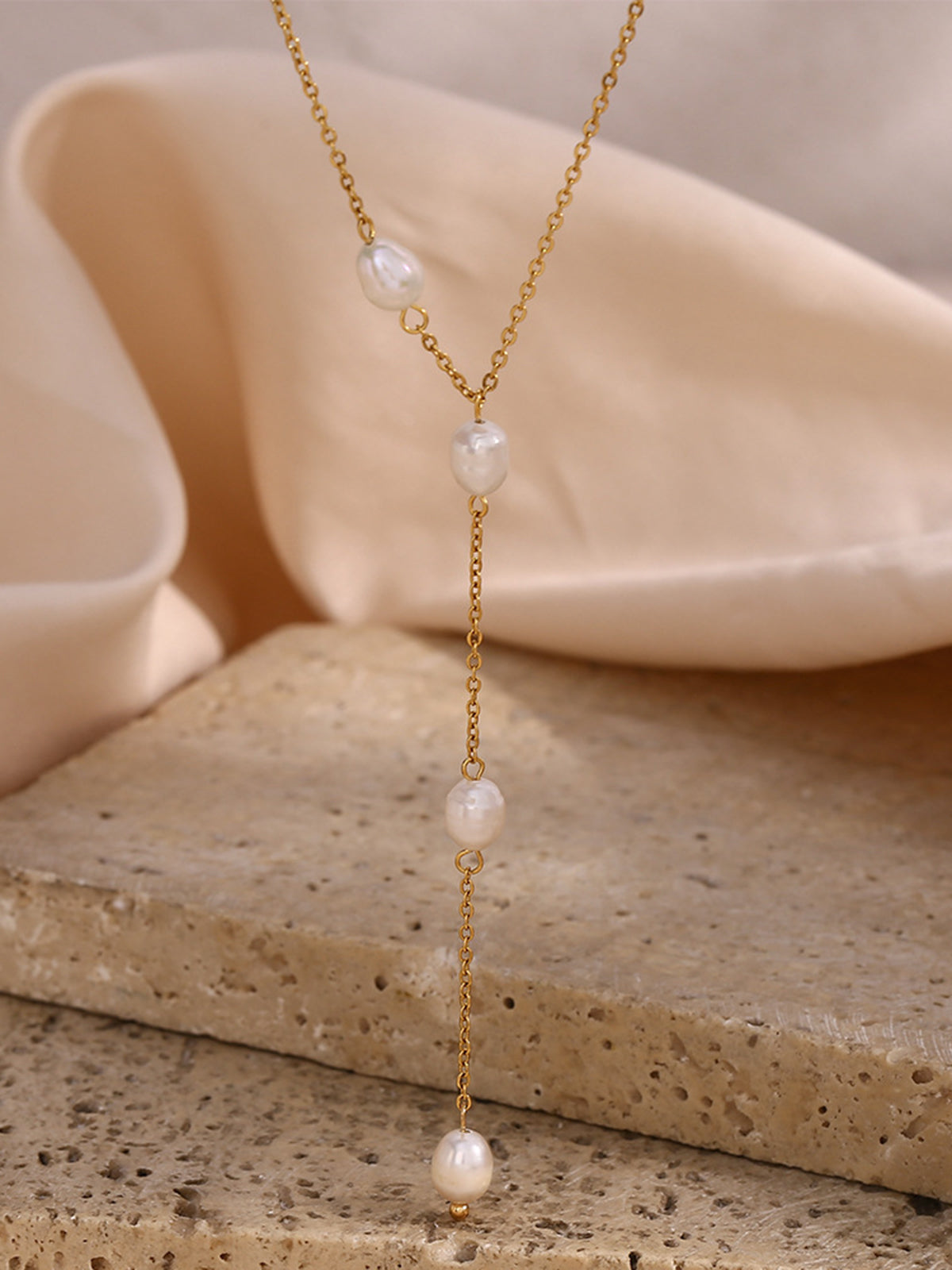 Y-Shape Pearl Necklace — Svelte Chic