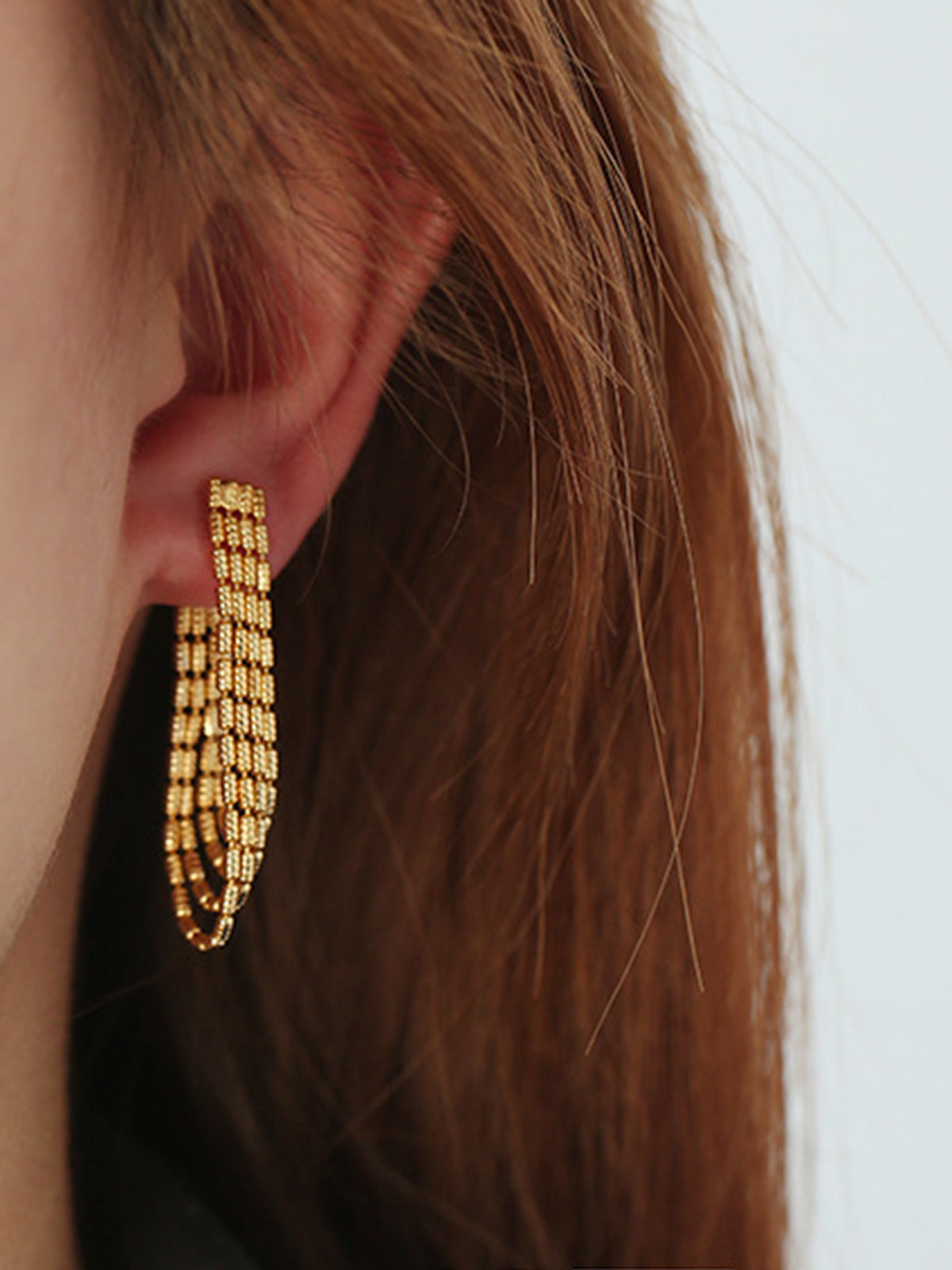 Tassel Chain Drop Earrings in Gold — Svelte Chic