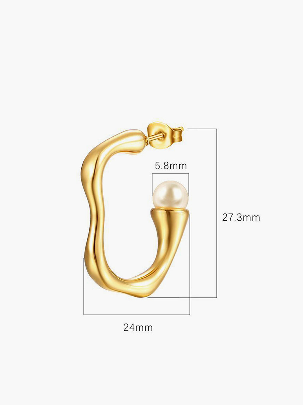 Irregular Pearl Hoop Earrings — Svelte Chic