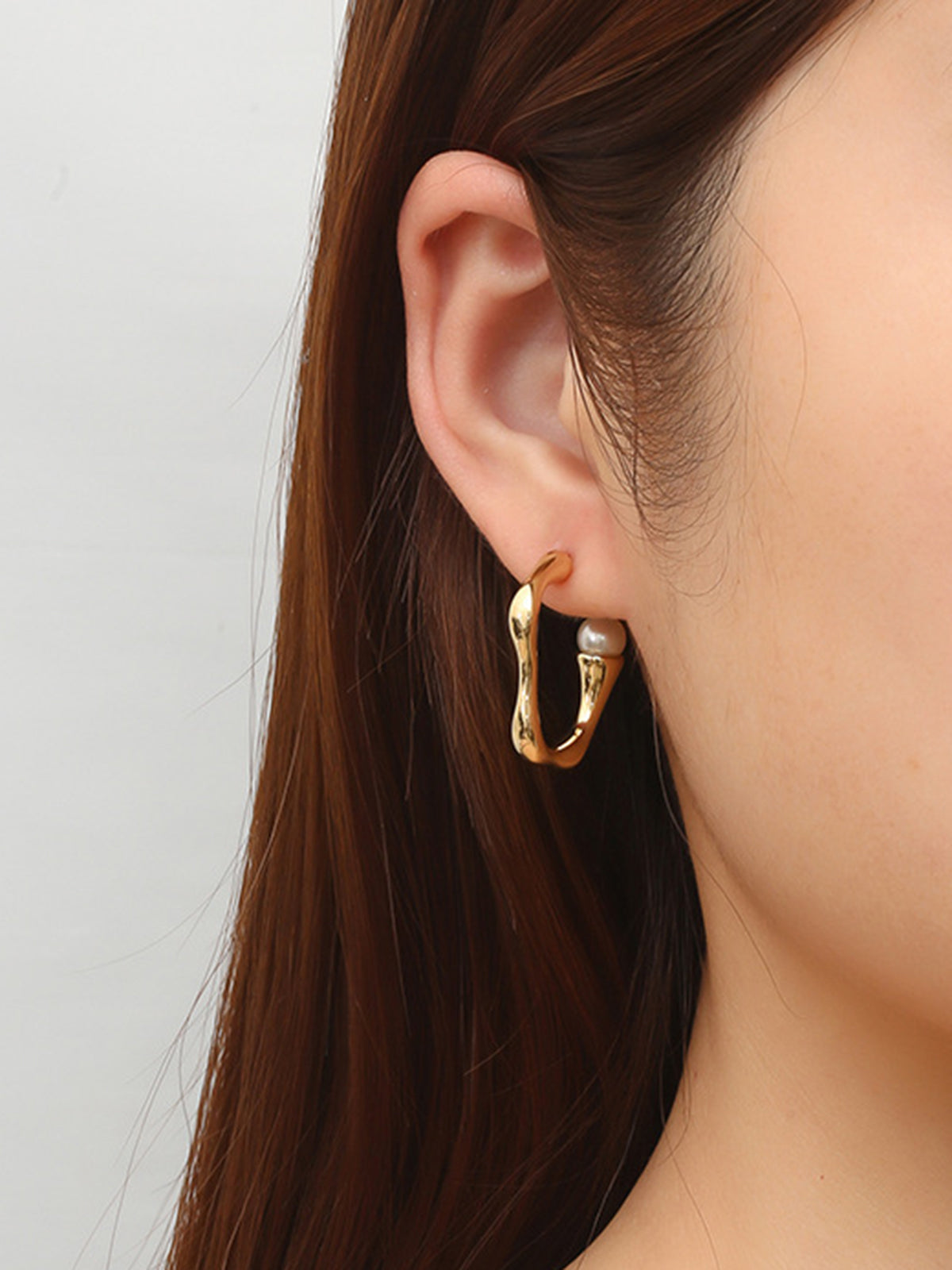 Irregular Pearl Hoop Earrings — Svelte Chic