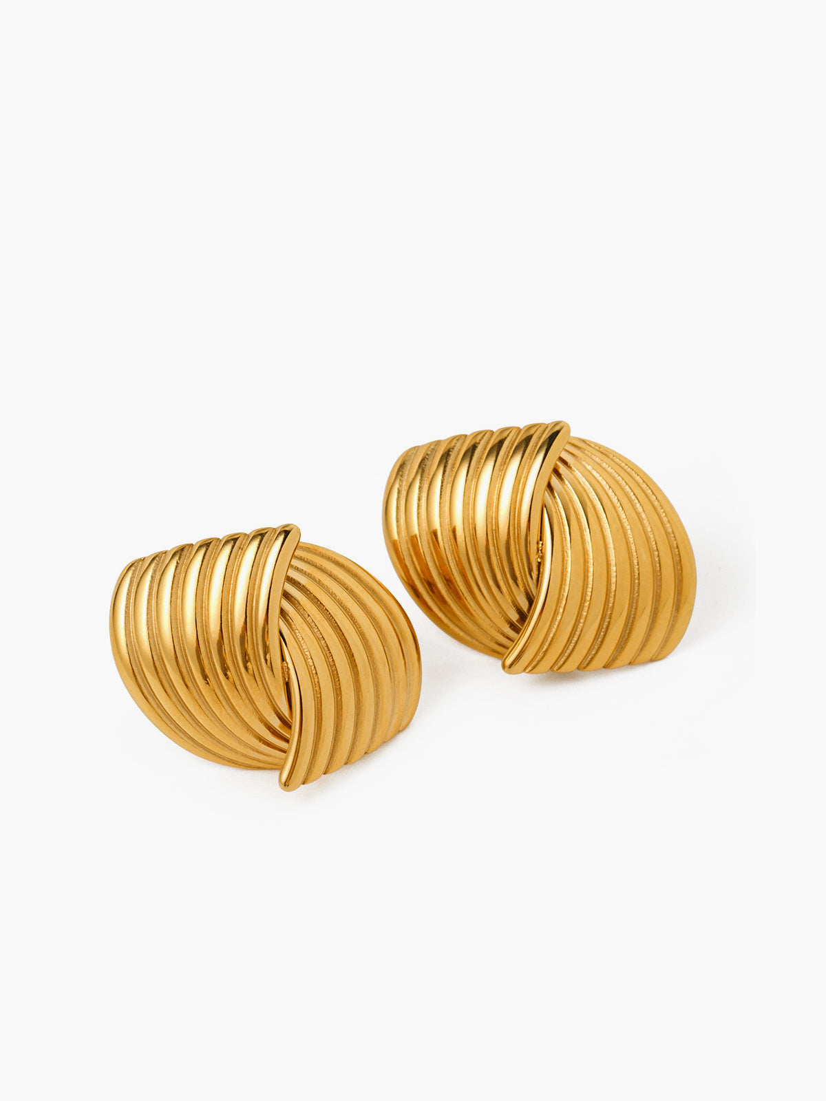 Chunky Twisted Earrings in Gold — Svelte Chic