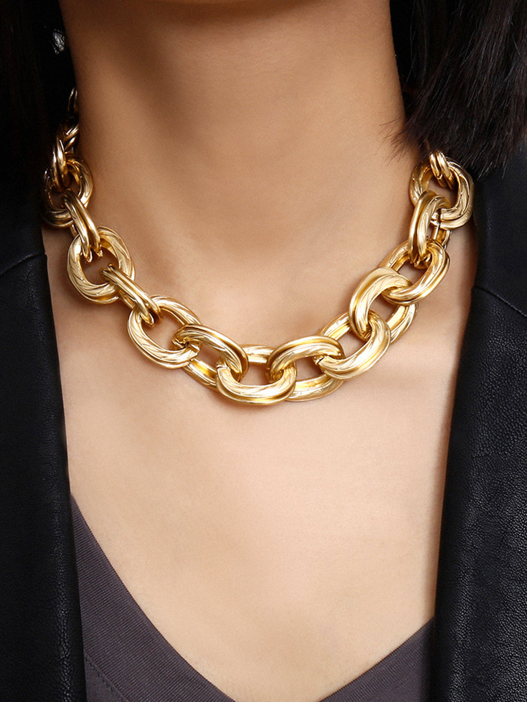 Thick Link Chain Necklace in Gold — Svelte Chic