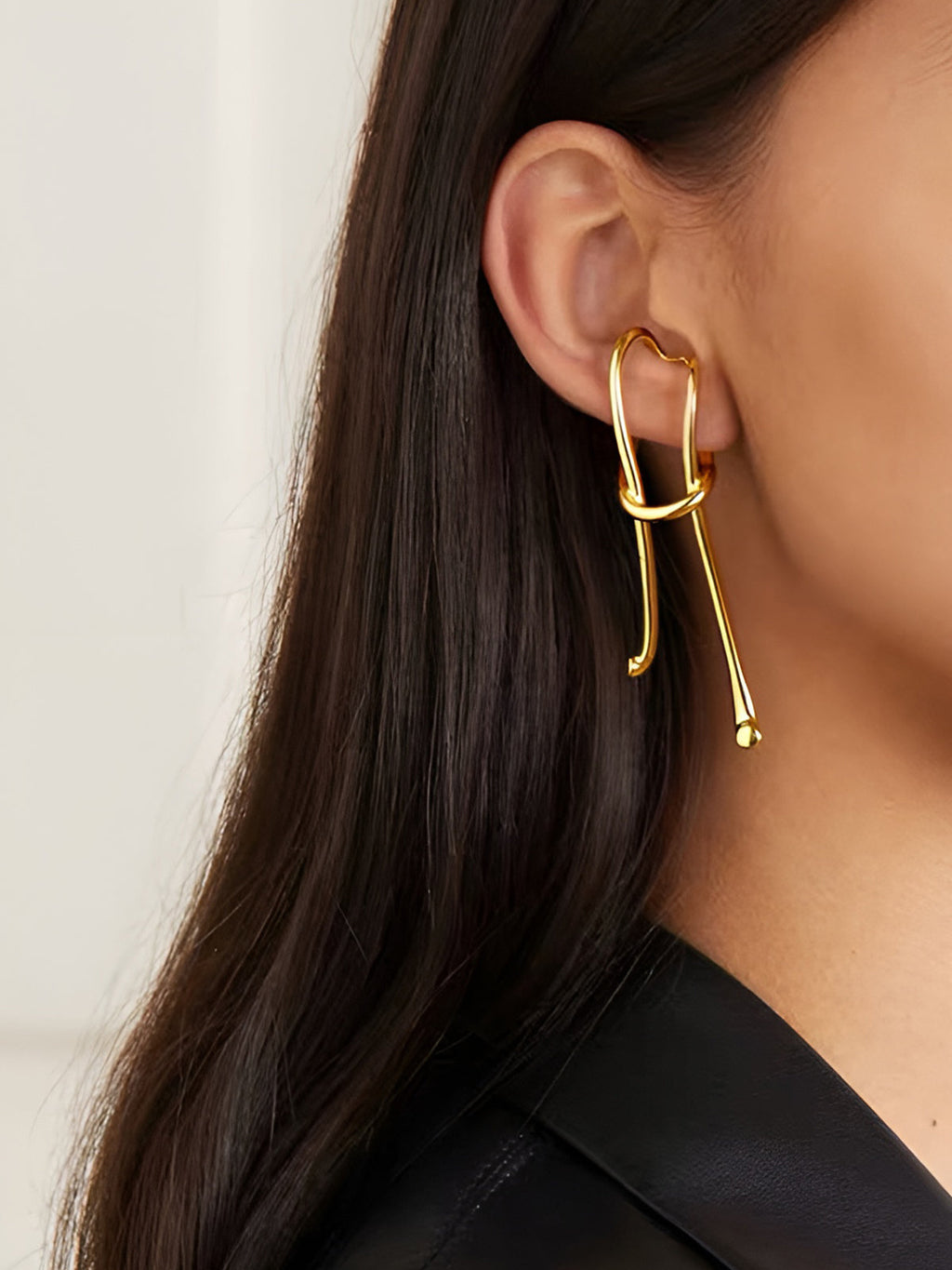 Retro Long Drop Earrings in Gold — Svelte Chic