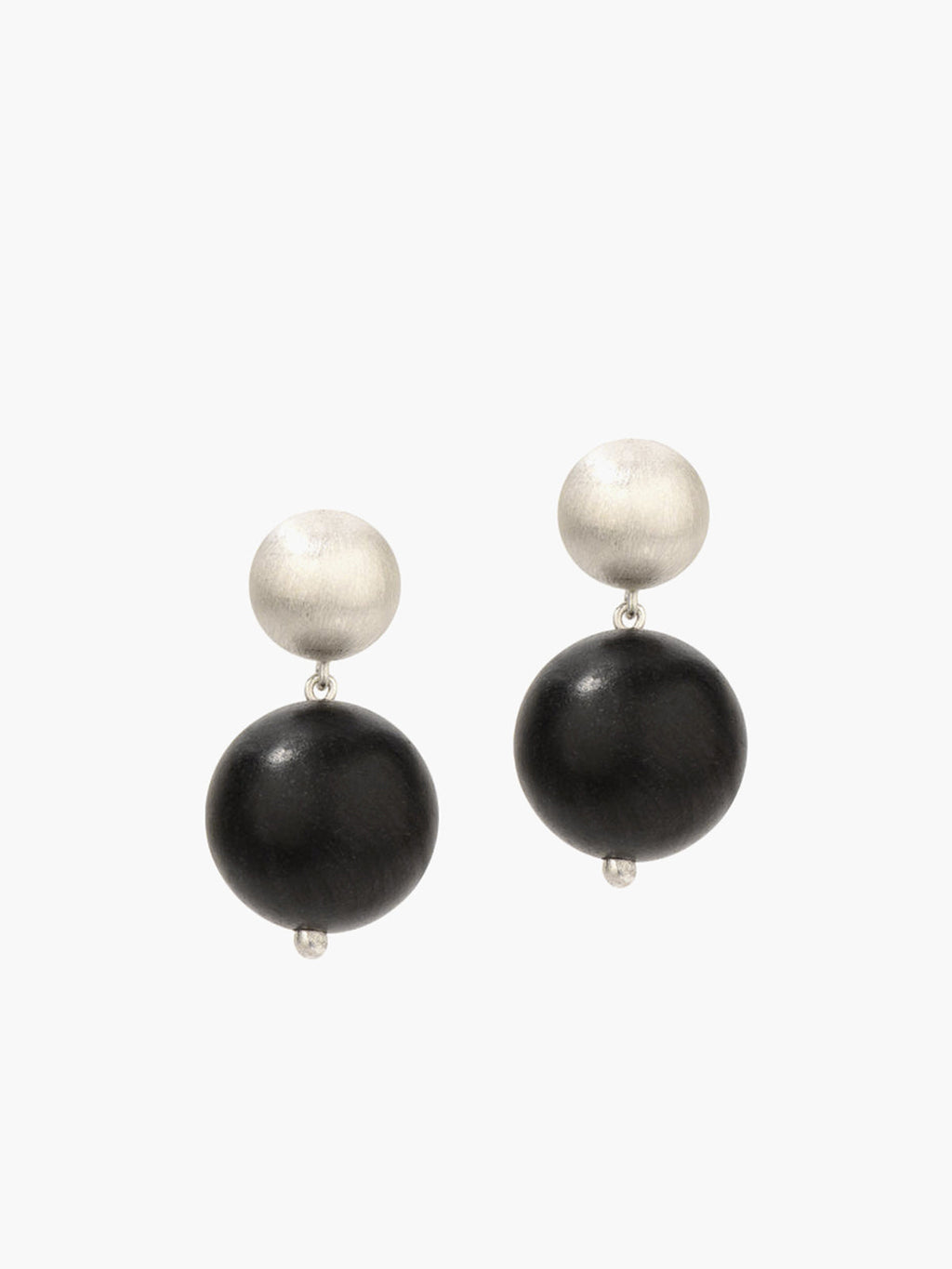 Two-Tone Sandalwood Earrings in Black & White — Svelte Chic