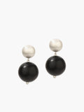 Two-Tone Sandalwood Earrings in Black & White — Svelte Chic
