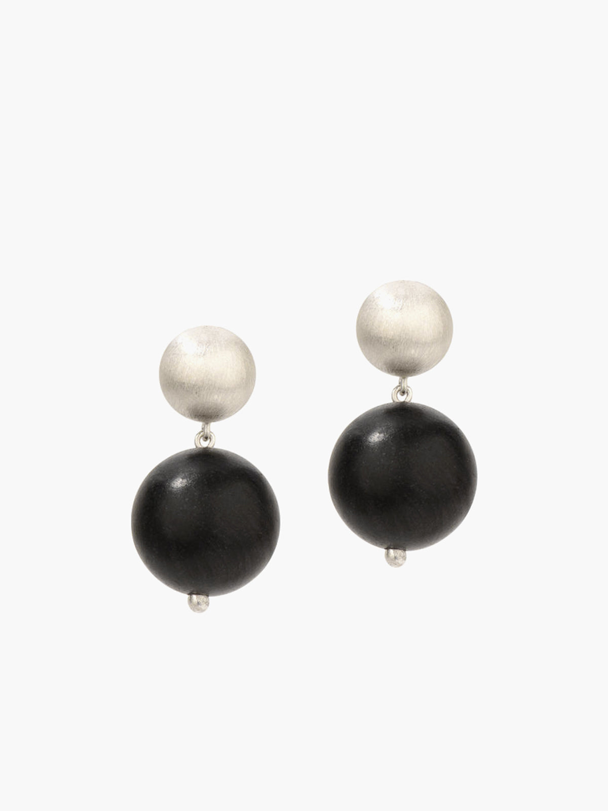 Two-Tone Sandalwood Earrings in Black & White — Svelte Chic
