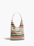 Rainbow Woven Straw Shoulder Bag in Multicolor — Svelte Chic