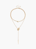 Double Circle Tassel Necklace in Gold — Svelte Chic
