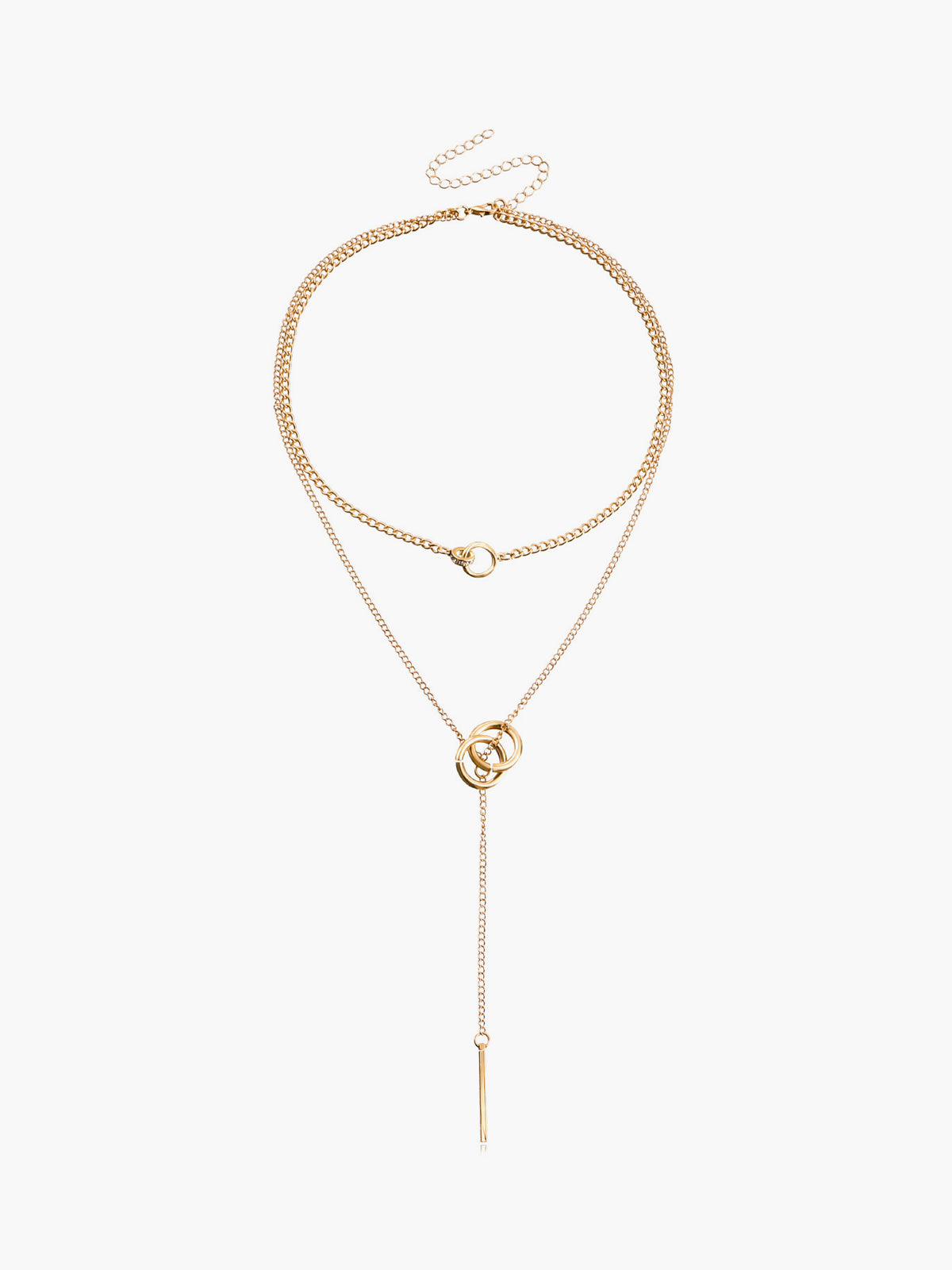 Double Circle Tassel Necklace in Gold — Svelte Chic