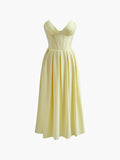 Clara Midi Dress in Yellow — Svelte Chic