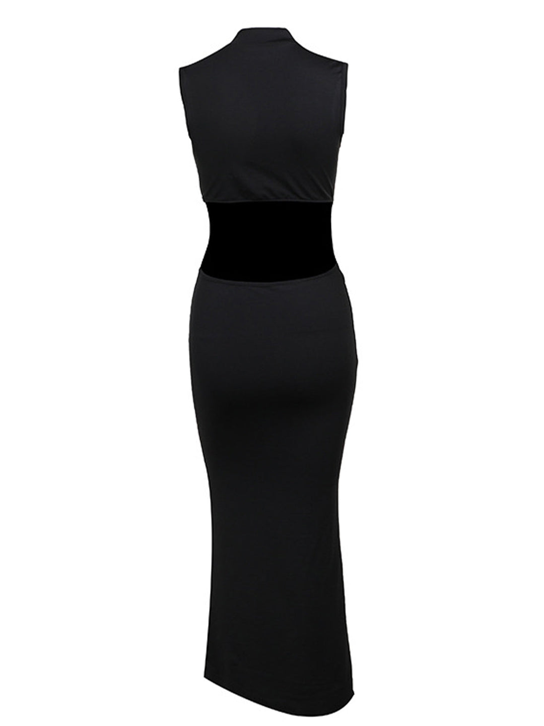 Вечерна рокля с 3D цветен разрез и имитация на деколтето