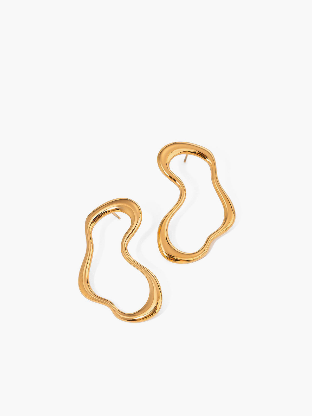 Irregular Metal Stud Earrings in Gold — Svelte Chic